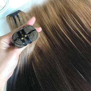 Vendeur en gros d'extensions de cheveux humains Remy vietnamiens pour Ombre Brown avec Blonde Trending Color Silky Bone Straight - Product Image 3