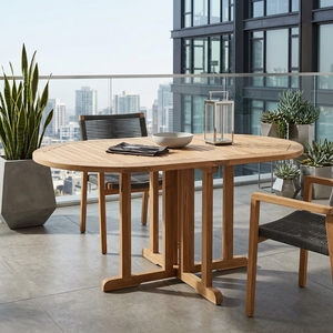 Natural Teak Wood <b>Folding</b> Outdoor <b>Garden</b> <b>Table</b> Oval Drop Leaf Slatted Patio Dining <b>Table</b> Setup Room Setup Decor Pure Art Design - Product Image 2
