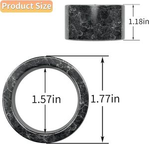 Marble Napkin Ring for Kitchen Dining Wedding and Christmas Holidays Metal and <b>Crystal</b> <b>Top</b> Decor for Special Occasions - Product Image 2