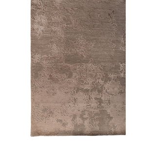 พรมขนสัตว์และไหมไผ่ถักมือสีเบจและสีน้ำตาล ลายแบบนามธรรม รูปทรงสี่เหลี่ยมผืนผ้า สำหรับห้องนั่งเล่น-Project Error Esk-431 - Product Image 4