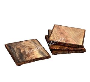 Sous-verres en bois de caboteur de bambou de noix carrée ronde d'approvisionnement d'usine pour la table basse - Product Image 1