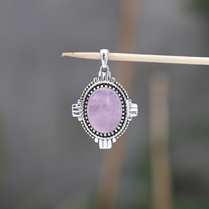 925 argent sterling quartz rose labradorite pierre précieuse cristal guérison unisexe pendentif bijoux fins - Product Image 3