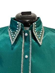 Chemise de spectacle de plaisir western rétro personnalisée chemise de rail de reine de rodéo pour les vêtements d'équitation des femmes - Product Image 3