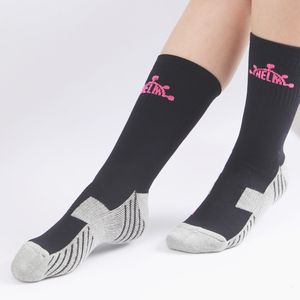 Cómodo suave transpirable antibacteriano negro Logo gran promoción último Popular gimnasio algodón Spandex fútbol calcetines acolchados - Product Image 4