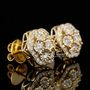 ต่างหูสตั๊ดคุณภาพสูงทำด้วยเพชร925สีเงินสเตอร์ลิงและเจียระไนในห้องทดลองที่สวยงามมีความชัดเจนระดับ VVS - Product Image 3