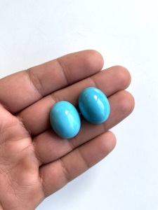 Cabochons turquoise d'Arizona de 60,24 carats, paire de 2 pièces, pierres précieuses naturelles pour la fabrication de bijoux fins - Product Image 6