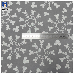 YX597 Black Friday Christmas Tulle Fabric Mic-key and White Snowflake Glitter Fabric Tulle for Kids <strong>Dress</strong> - Product Image 5