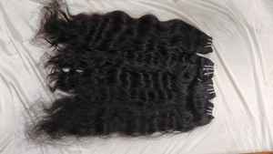 Vague naturelle non traitée bouclée vierge brute femmes noires paquets de cheveux vendeur bon marché Machine Double trame temple indien cheveux humains - Product Image 3