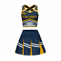 Uniforme de Animadoras Personalizado al por Mayor, 100% Poliéster, Ligero, con Impresión por Transferencia de Calor