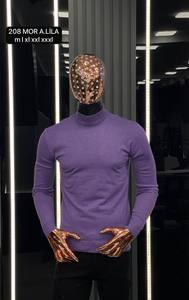 Jersey informal de invierno para hombre, suéter de manga larga cálido calor 100% algodón estampado Jacquard patrón Logo raya letra - Product Image 5