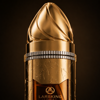 Flacon de parfum de luxe 100 ml en verre doré en forme de fusée, contenant haut de gamme pour marque de parfum de niche