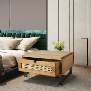 Mesita de noche de madera flotante ecológica hecha a mano con cajón de almacenamiento diseño moderno para muebles de dormitorio - Product Image 4