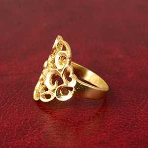 Anillos de Latón con Diseño Floral, Anillo Boho de Latón con Filigrana, Anillo de Mujer Chapado en Oro de 18k, Patrón de Flor Vintage, Venta al por Mayor/OEM/ODM - Product Image 3