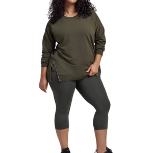 Leggings de yoga capri grande taille avec tissu extensible taille haute, confortables et offrant un soutien, vêtements de sport actifs, pantalon de sport pour femmes - Product Image 4