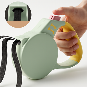 Großhandel anpassbare 3M reflektierende feste Nylon Haustier Leine drahtlose automatische einziehbare Niet Dekoration Mode mittlere Hunde - Product Image 4