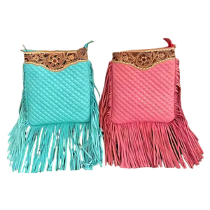 Sacs à bandoulière en cuir matelassé faits à la main en gros, style bohème, imprimé animal, léger pour les voyages en été, automne, printemps - Product Image 3