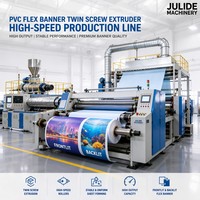 Ligne de production de bâches PVC flexibles à extrudeuse bivis haute vitesse pour feuilles frontlit, backlit et mailles