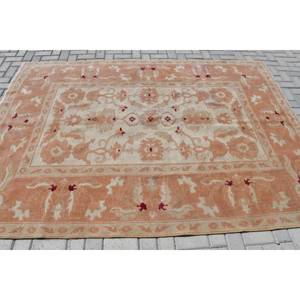 Classique Orange Beige 6.2X8.9 pieds tapis turc laine Viscose Polyester Latex support Patchwork motif pour adolescent salon couloir - Product Image 3