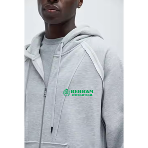 Meilleures ventes : Sweat à capuche zippé 100 % coton molletonné/éponge française, séchage rapide, respirant, personnalisable – Sweatshirts pour hommes - Product Image 4