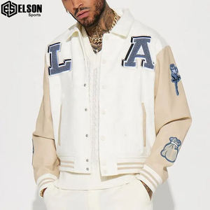 Veste universitaire unisexe de haute qualité Letterman Chenille brodée, manches en cuir et fourrure, blouson bombardier grande taille confortable - Product Image 6