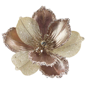 Hot Bán Rượu Sâm Banh <span class=keywords><strong>Sequin</strong></span> Magnolia Rose Gold Long Lanh Giả Hoa Cho Năm Mới Và Xmas Tree Trang Trí - Product Image 1