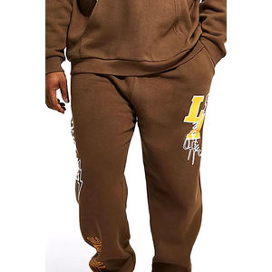 Chándal con estampado de hojaldre de alta calidad, chándal de gran tamaño personalizado con estampado de hojaldre para hombre, chándal informal con estampado de hojaldre de algodón 100% - Product Image 3