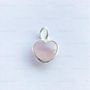 New Arrival 12mm Natural Smooth Rose Quartz Gemstone Bezel <b>Heart</b> Shape <b>Pendant</b> Sterling Silver for Women Fine <b>Pendants</b> Charms - Product Image 5