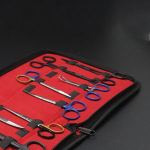 Juego de instrumentos quirúrgicos reutilizables manuales profesionales de acero inoxidable de 10 piezas con mango de color que incluye Kit de tijeras hemostáticas - Product Image 6