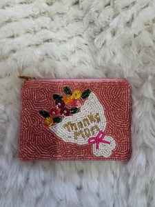 Classic Beaded Coin Purse Pearl and Diamond Beaded Make up Bag Wedding or Party <b>Gift</b> for Her - Product Image 3