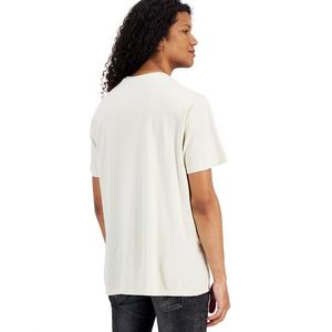 T-shirt GUESS da uomo oversize a maniche corte con stampa grafica, girocollo, beige, 100% cotone jersey, fantasia a tinta unita - Product Image 2