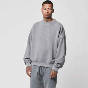 Streetwear personnalisé pour hommes Ensembles de sweatshirts à épaules tombantes Sweat-shirt de haute qualité en coton lourd avec logo brodé OEM - Product Image 3