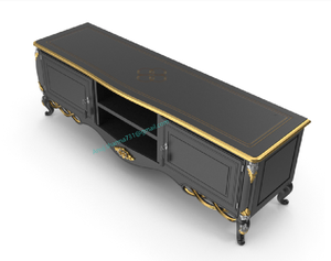 Table Console élégante de luxe dorée extensible en bois de manguier avec fonction miroir pour l'entrée et le salon. - Product Image 1