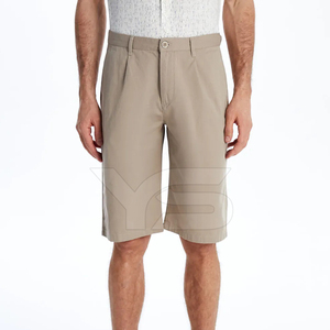 กางเกงขาสั้นแฟชั่นไฮสตรีทผู้ชายกางเกงขาสั้นผ้าฝ้ายเอวสูงระบายอากาศได้ดีมีกระดุมและซิปปิดด้วยผ้าย้อมสีเรียบๆ - Product Image 6