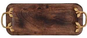 Plateau de service rectangulaire en bois élégant et personnalisable, éco-responsable, avec glaçure craquelée, pour la décoration de la maison, des hôtels, des restaurants et des bars - Product Image 6