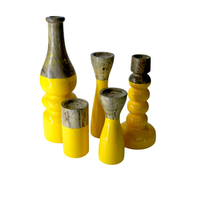 Meena Diseño de revestimiento Portavelas de té de madera con tarros Velas cónicas de mesa Soporte Linternas y tarros de velas - Product Image 1