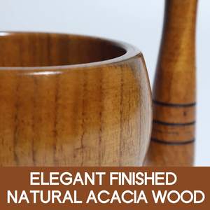 Wood Mortar and Pestle Set Wood <b>Grinder</b> Bowl for Guacamole, Salsa, <b>Herb</b> Crusher and Pill Manual Bowl Seasonings Pill Crusher - Product Image 4