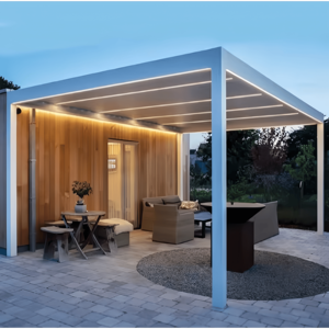 <span class=keywords><strong>Pérgola</strong></span> Bioclimática de Aluminio para Exteriores de 4x6m, 6x7, 10 Metros Cuadrados, Terraza <span class=keywords><strong>con</strong></span> Persianas y Puerta Corredera de Vidrio - Product Image 1