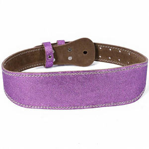 Weightlifting Glitter Leather <b>Belt</b> <b>Back</b> <b>Support</b> Double Prong Heavy Duty Training 10MM Thickness - Product Image 2