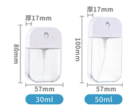 Bouteille de pulvérisation rechargeable en forme de carte portable avec impression de logo personnalisé pour l'alcool, le parfum, 30 ml, 50 ml