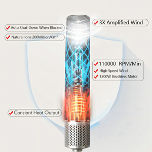 Styler capillaire ionique haute vitesse EFA DB17 7 en <span class=keywords><strong>1</strong></span> avec moteur sans balais, outil de coiffage multifonctionnel pour usage hôtelier, écoénergétique - Product Image 2