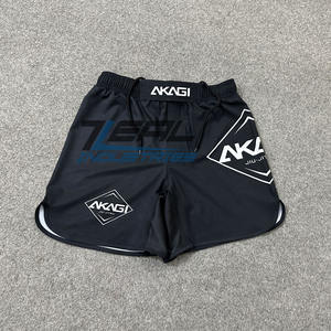 Short mma taille élastique, léger et lourd, tissu micro sergé extensible, short bjj de combat personnalisé fabriqué au Pakistan - Product Image 1