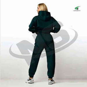 Wholesale Custom Women Tracksuit Premium Winter Collection <b>Hooded</b> Cotton Tracksuit Set Breathable Lightweight Sportswear - Product Image 6