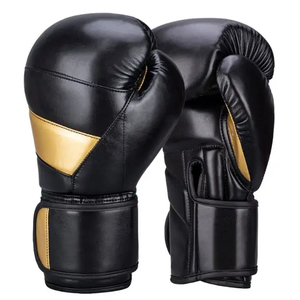 Guantes de Boxeo Hassam de Cuero MB Personalizados OEM, Material PU, Costuras en Contraste Rojo y Negro, Cierre de Gancho y Bucle para Entrenamiento y Sparring - Product Image 3