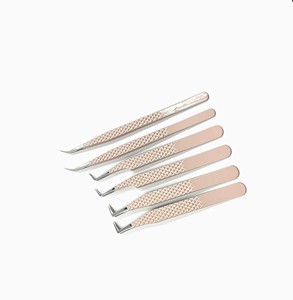 Pince à cils professionnelle à bas prix Top haute qualité outils de beauté pince à cils meilleure prise pince à cils couleur beige - Product Image 2