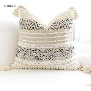 ปลอกหมอนสไตล์โบฮีเมียนสำหรับใช้บนโซฟา,ปลอกหมอนสไตล์โบฮีเมียนกับซิปปลอกหมอนผ้าฝ้ายแบบททอมมือ - Product Image 2