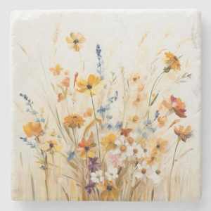 Juego de Posavasos de Piedra de Mármol con Diseño de Flores Silvestres Estilo Boho, Decoración Natural para Mesa - Product Image 4