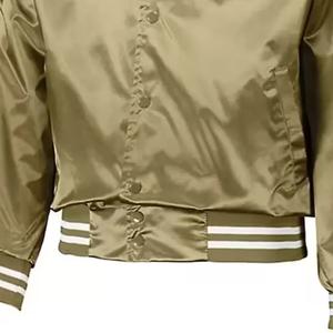 เสื้อแจ็กเก็ตบอมเบอร์ผ้าไหมซาตินซูเปอร์ยูนิเซ็กส์แจ็คเก็ตทีมเบสบอลปรับแต่งได้เสื้อครอปผ้าไหมสีทึบใส่สบาย - Product Image 3