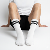 Personnalisable Femmes Antidérapant Terry Crew Chaussettes Respirant Tricoté Coton Spandex Rayé Automne Cheville Longueur Logo Personnalisé