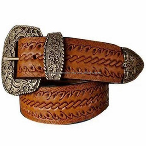 Western Style Unisex <b>Tooled</b> <b>Leather</b> Belts Unique Stylish High Quality Hand Carved Western <b>Leather</b> <b>Tooling</b> Belts Bulk Order - Product Image 2