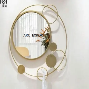 Forma de flor rosa con arte de pared de Color dorado y gris, diseño moderno, decoración para sala de estar, espejo de pared, arte de pared para la mejor venta - Product Image 3